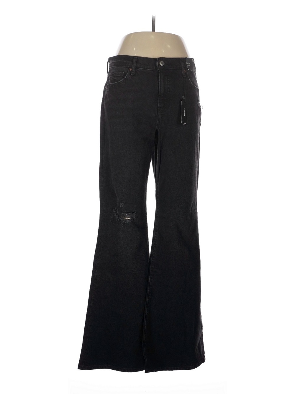Express Black Wide-Leg Flare Jeans